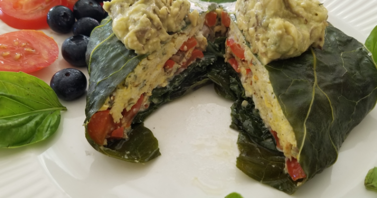 Sausage stuffed Collard Greens