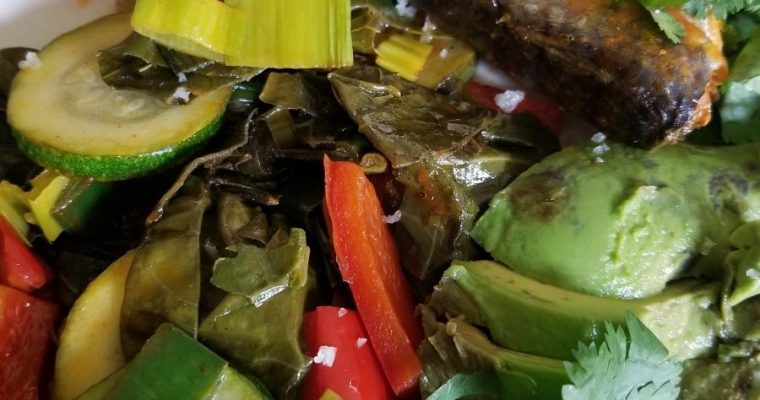 Sardines sauteed with Garlic Lemon Veggies